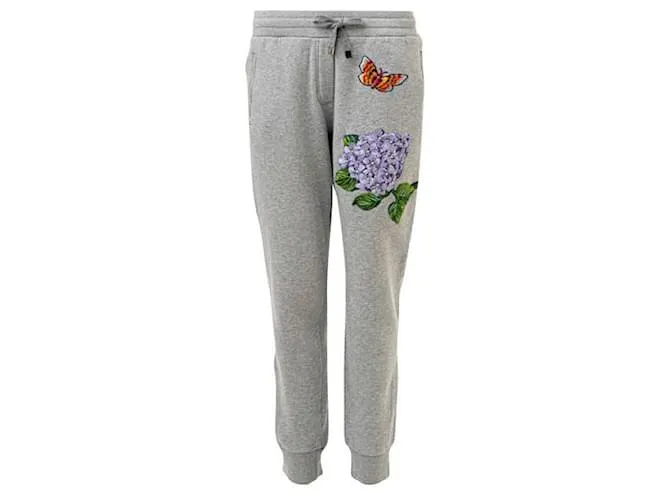 Dolce & Gabbana Pantalones De Chándal Bordados Gris 