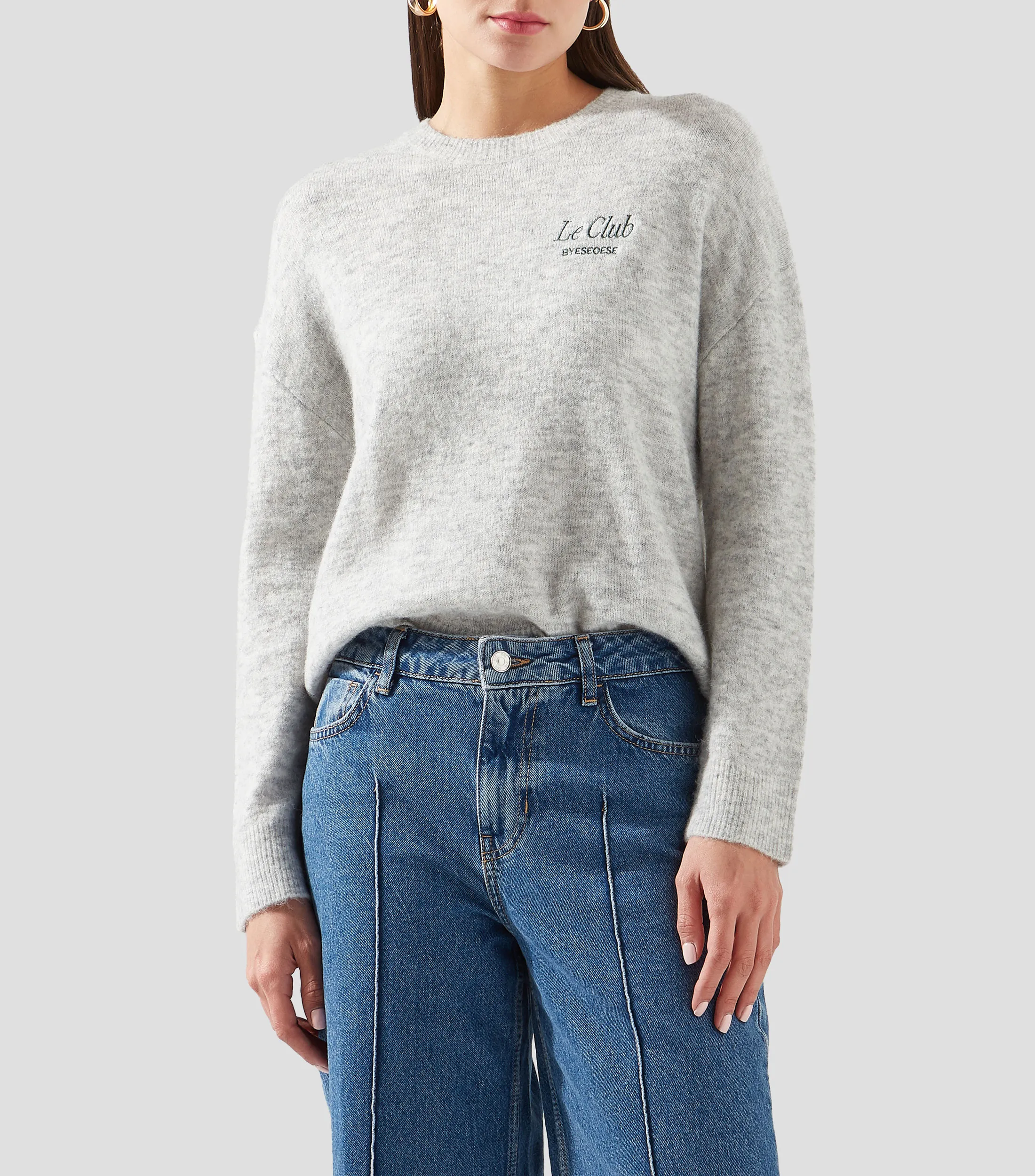 ese O ese Suéter cuello redondo jaspeado Mujer