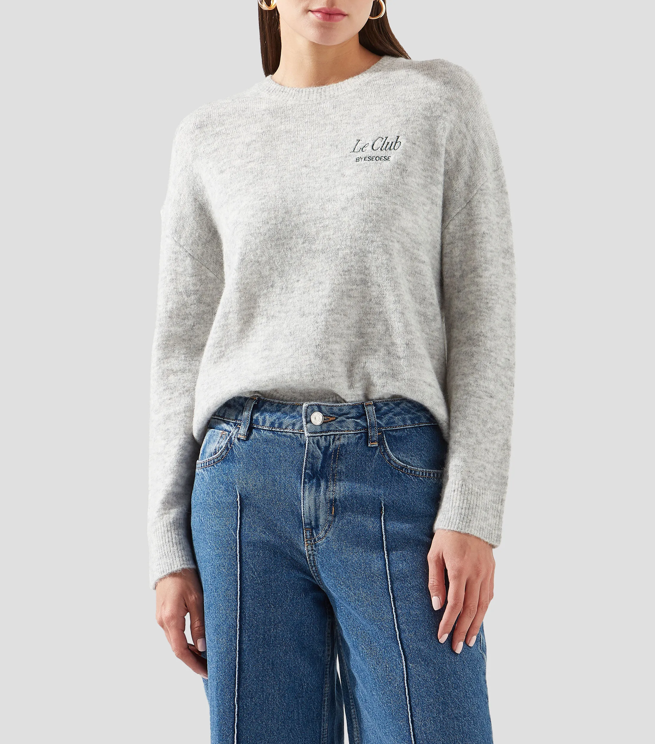 ese O ese Suéter cuello redondo jaspeado Mujer