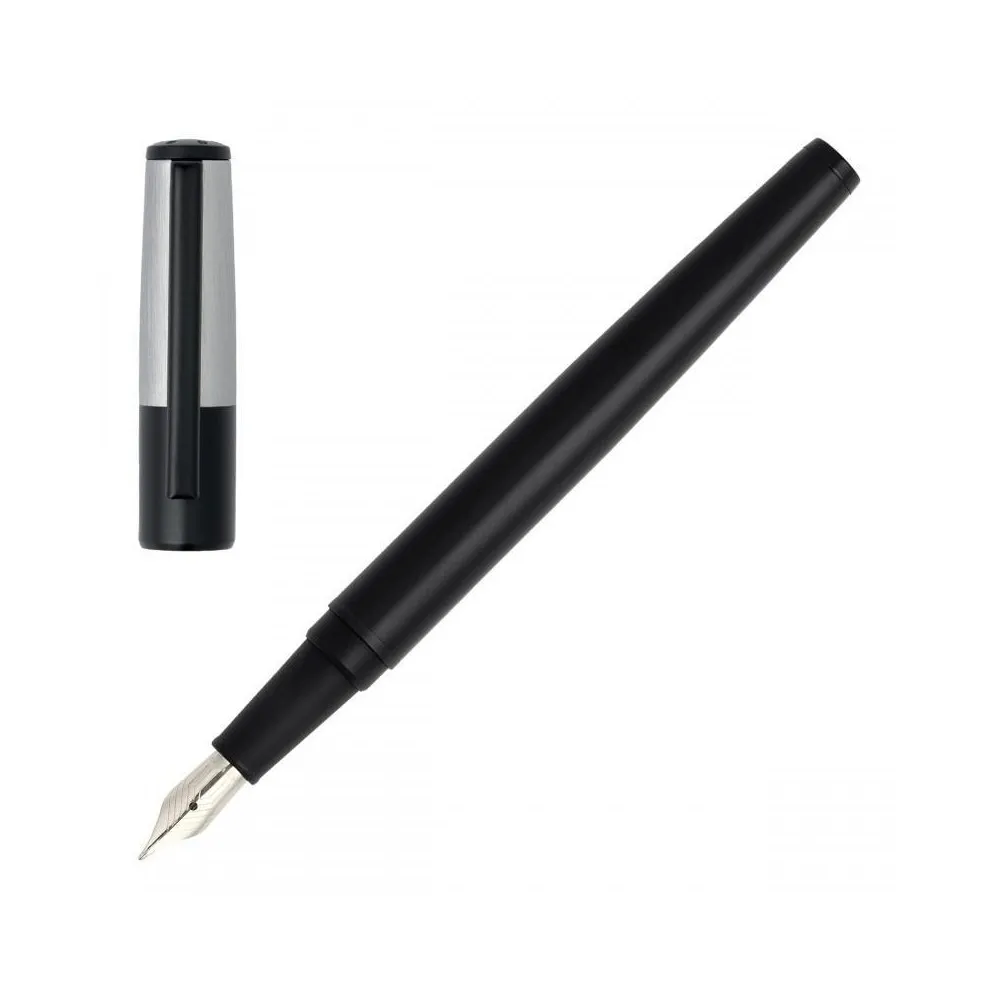 Estilográfica GEAR MINIMAL Black & Chrome de HUGO BOSS