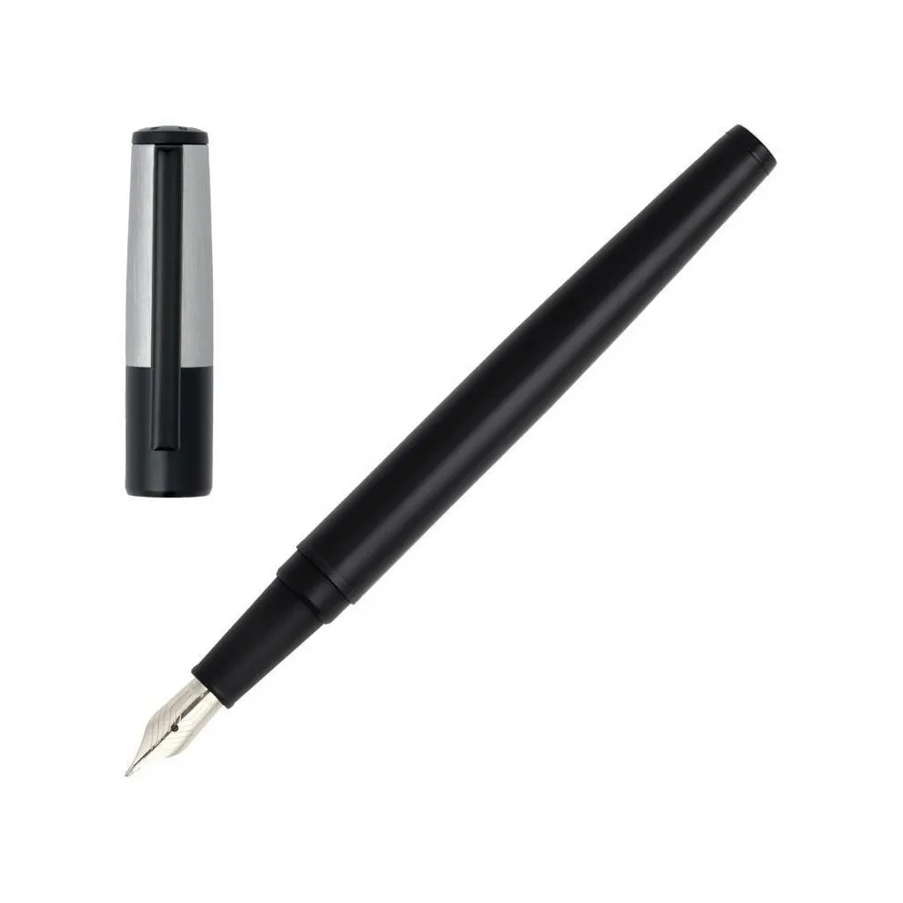 Estilográfica GEAR MINIMAL Black & Chrome de HUGO BOSS