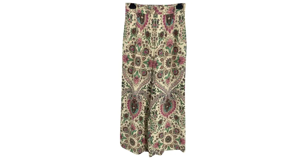 ETRO Pantalón T.ESO 38 Viscosa Multicolor 