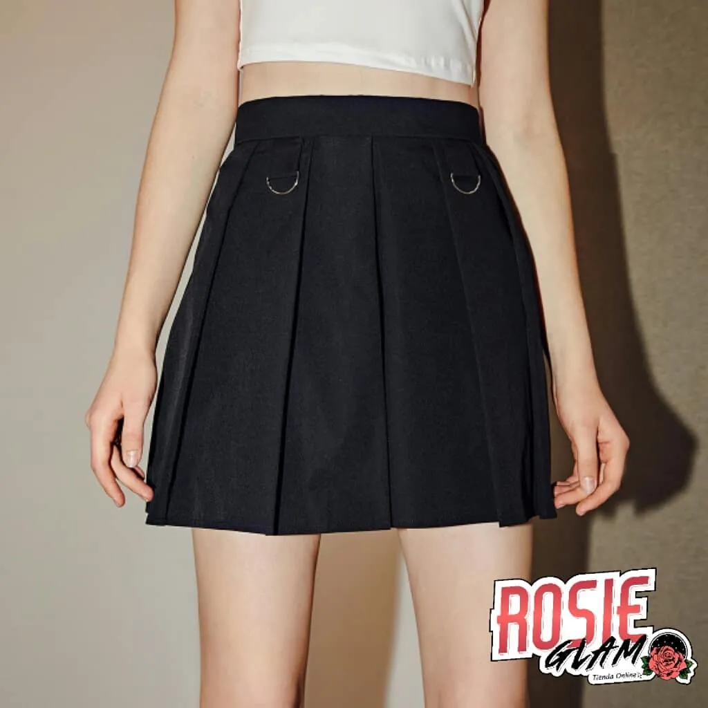 FALDA TABLEADA NEGRA  ROSIEGLAM