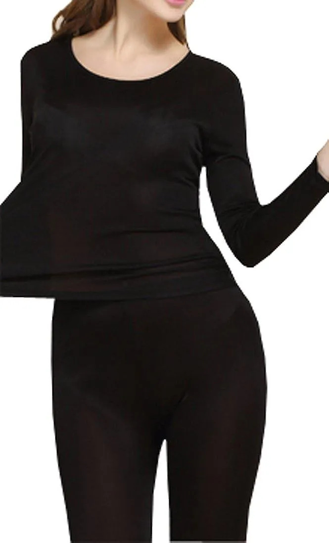 Fashion Silk Seda De Seda Para Mujer Conjuntos de Ropa Interior Térmica | Silk Long Johns para mujeres | Conjuntos de ropa inter