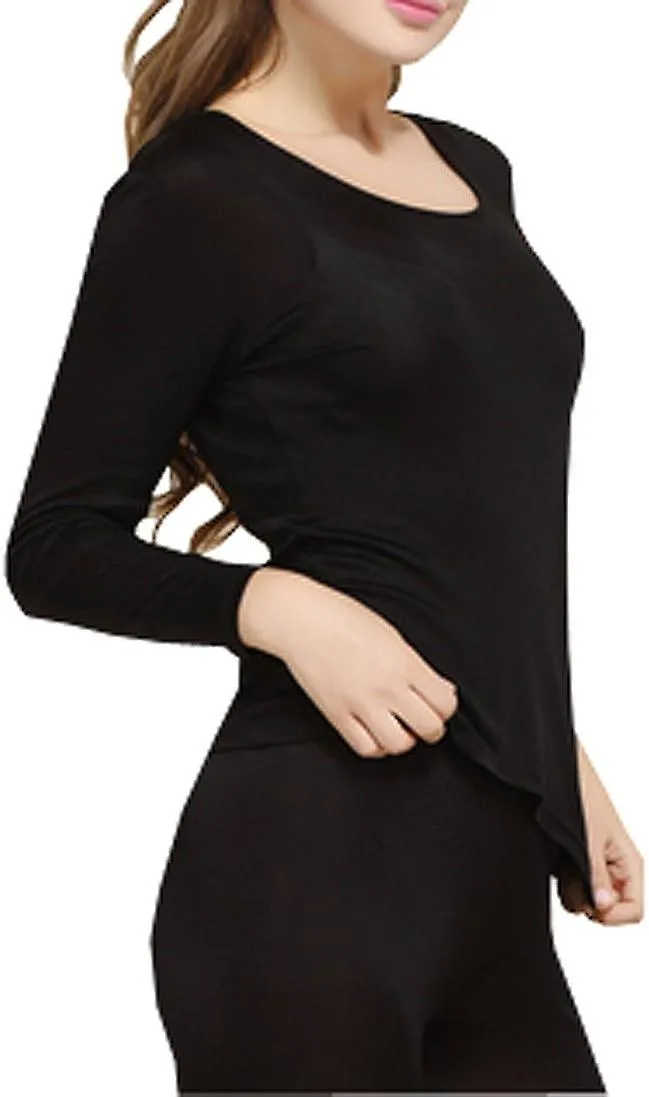 Fashion Silk Seda De Seda Para Mujer Conjuntos de Ropa Interior Térmica | Silk Long Johns para mujeres | Conjuntos de ropa inter