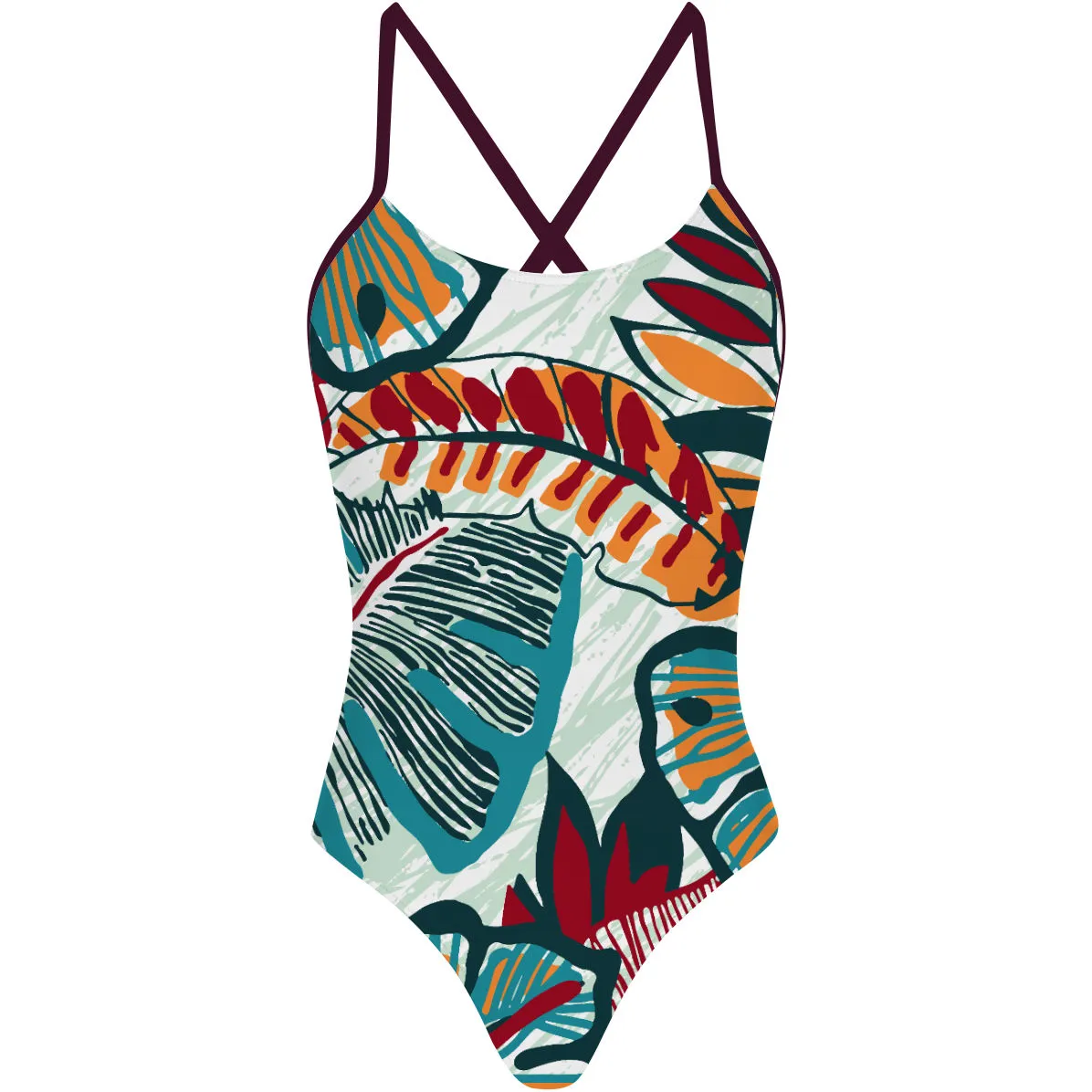 FLOWER FOREST  TIEBACK ONE PIECE SWIMSUIT