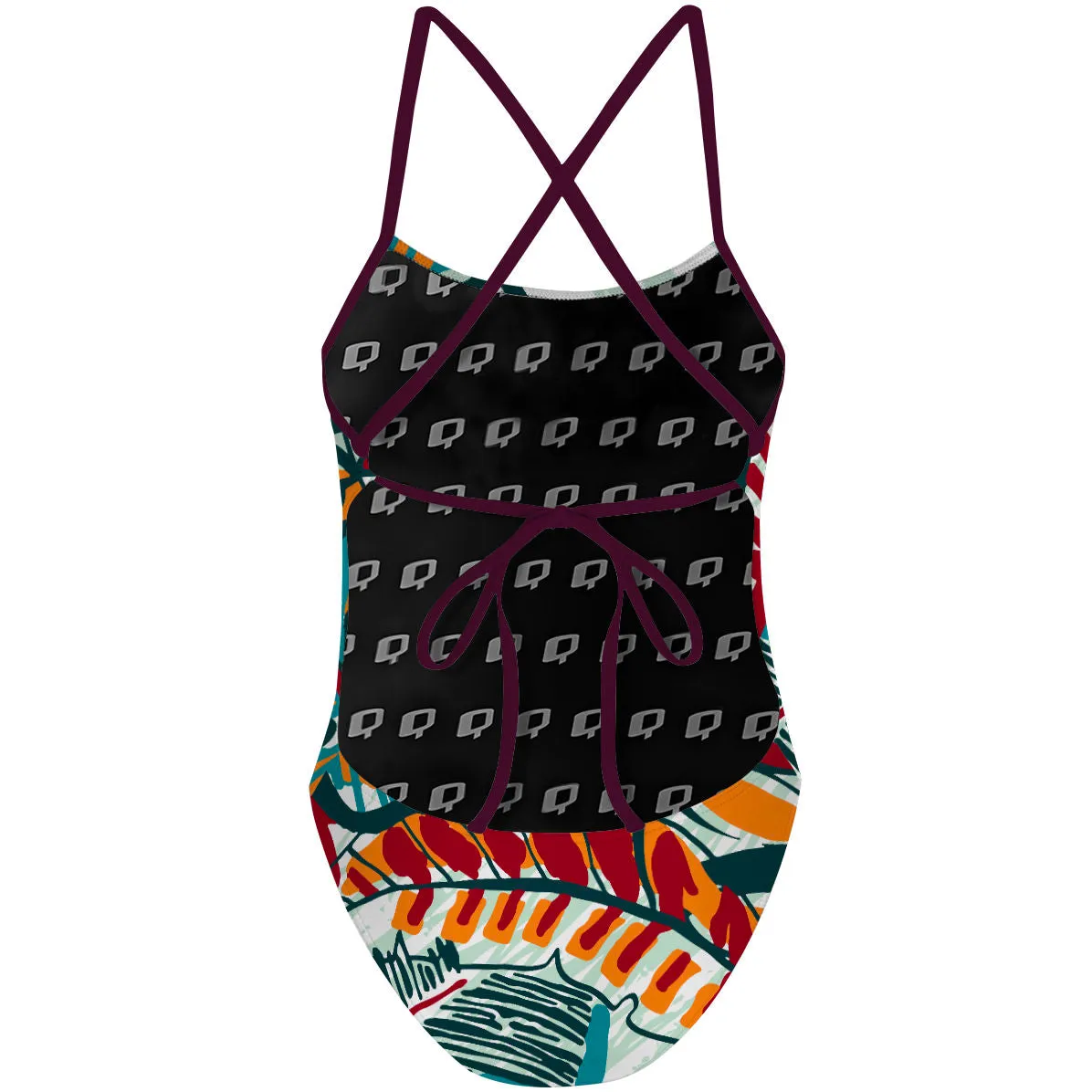 FLOWER FOREST  TIEBACK ONE PIECE SWIMSUIT
