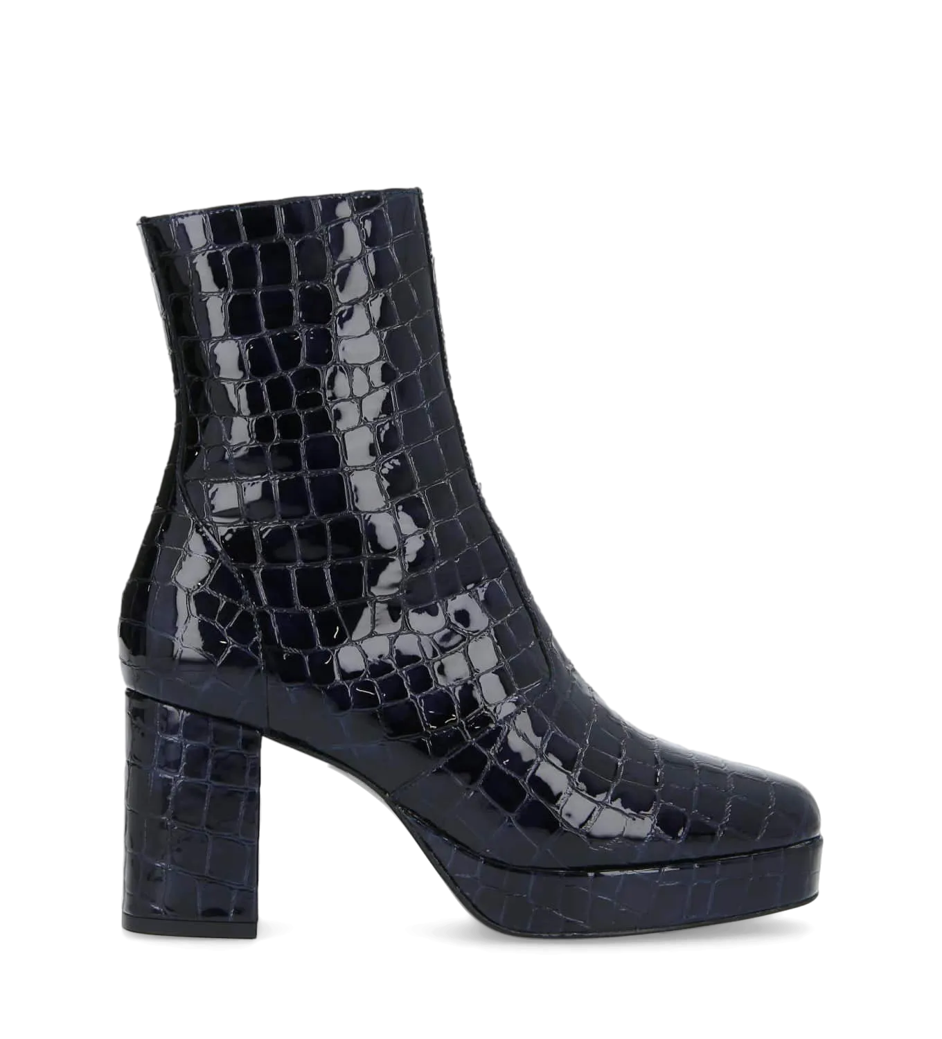 FREE LANCE CARLOTTA  BOTINES DE CUERO GRABADO EN RELIEVE DE COCODRILO EN NEGRO