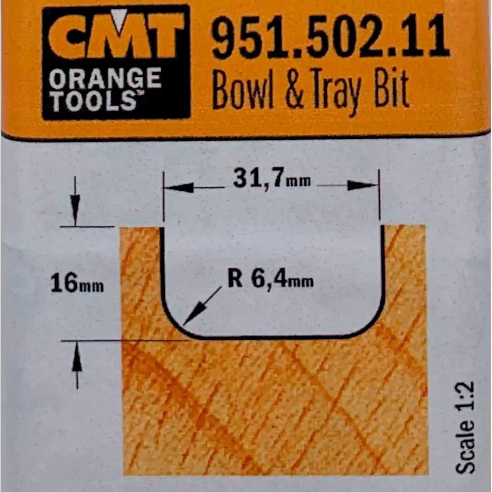 Fresa para envases madera HM S:12 D:31.7x16 951.502.11 CMT