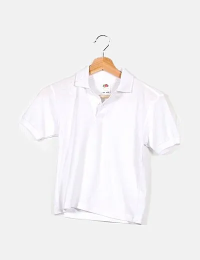 Fruit Of The Loom Polo blanco botones