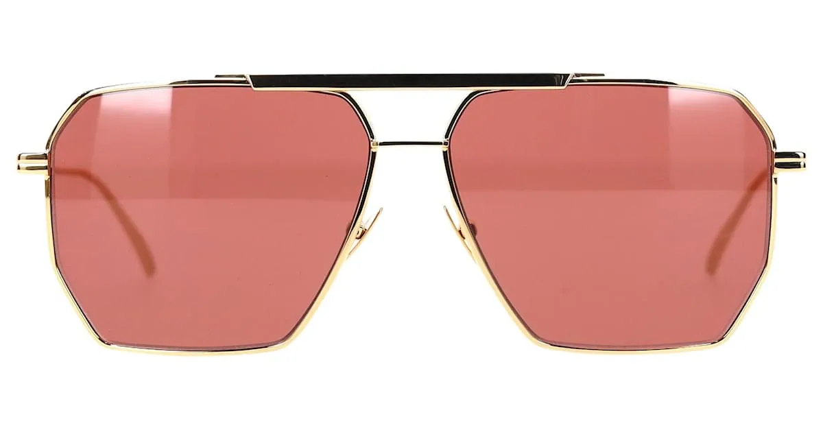 Gafas de sol Bottega Veneta BV1012S en metal dorado 