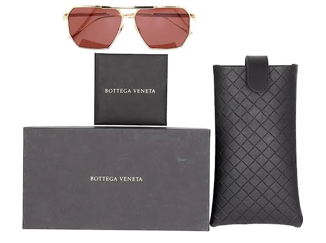 Gafas de sol Bottega Veneta BV1012S en metal dorado 