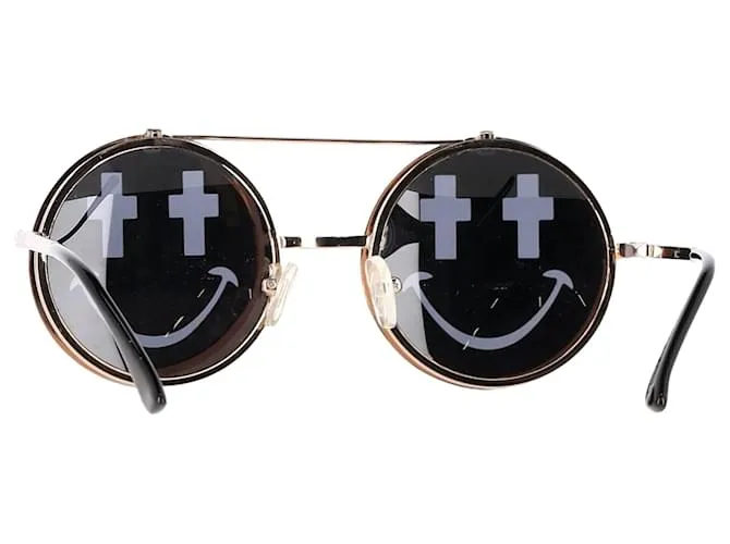 Gafas de sol redondas Smiley Linda Farrow en metal dorado Metálico 