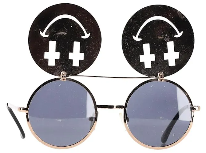 Gafas de sol redondas Smiley Linda Farrow en metal dorado Metálico 