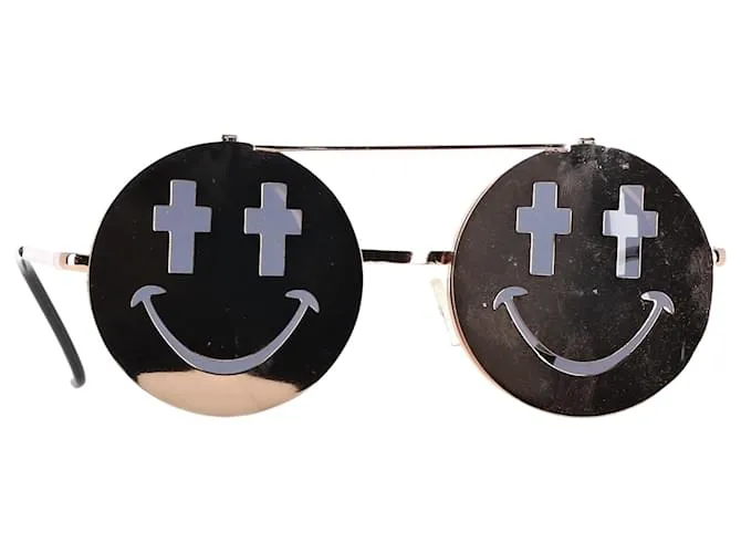 Gafas de sol redondas Smiley Linda Farrow en metal dorado Metálico 