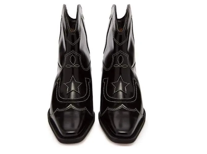 GANNI Meg negro 50 Botines de cuero 