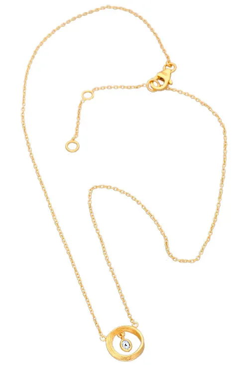 Gargantilla plata chapada con diamante diseño Jorge Revilla