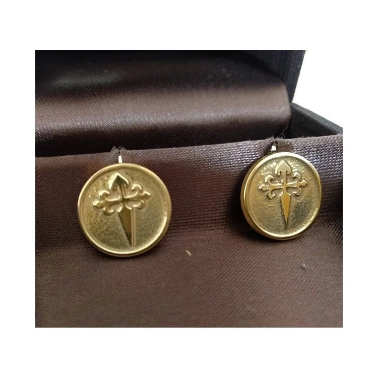 Gemelos personalizados con símbolos, emblemas o  logos en relieve plata de ley