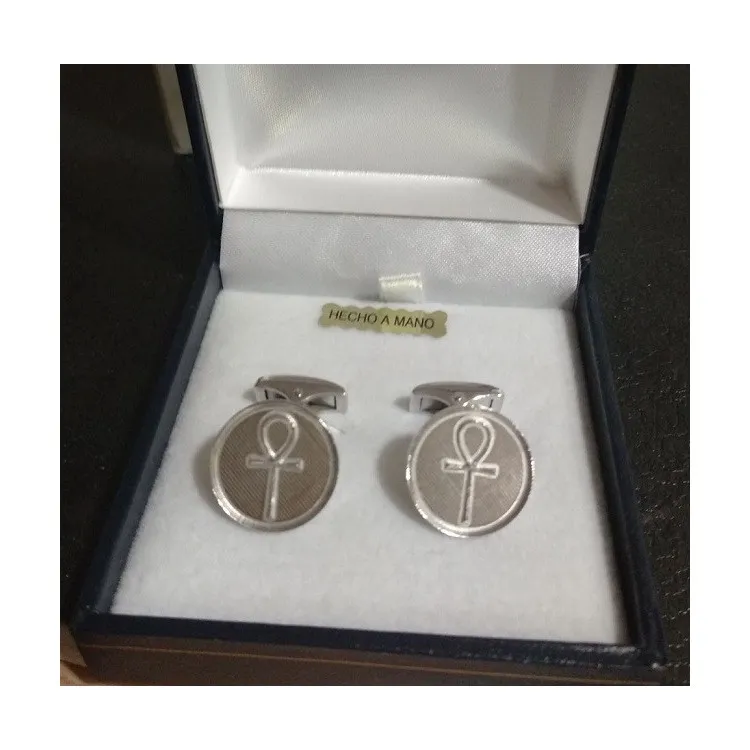 Gemelos personalizados con símbolos, emblemas o  logos en relieve plata de ley