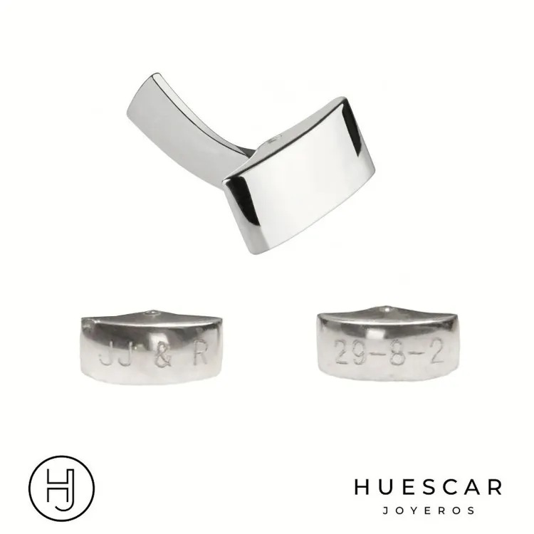 Gemelos personalizados con símbolos, emblemas o  logos en relieve plata de ley