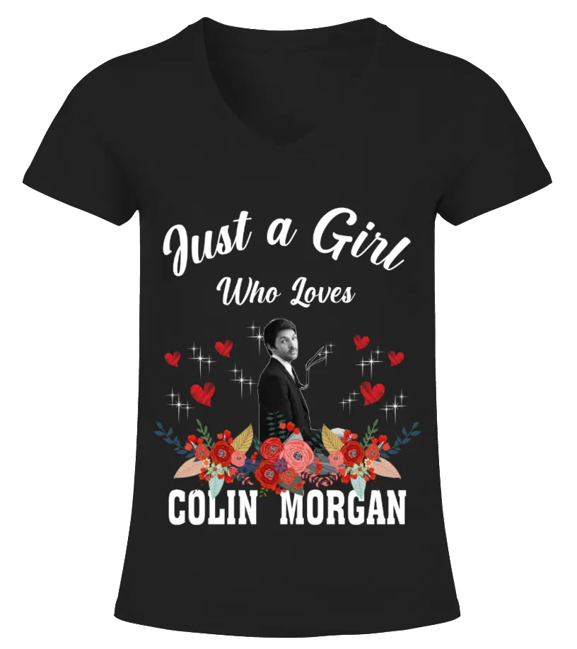 GIRL WHO LOVES COLIN MORGAN Camiseta cuello pico Mujer
