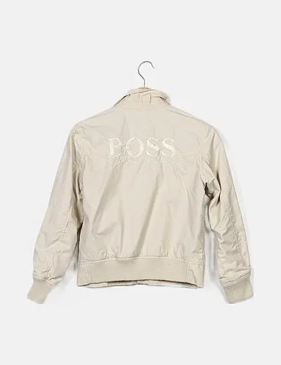 Hugo Boss Cazadora beige cremallera