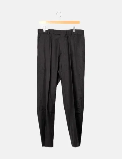 Hugo Boss Pantalón recto gris oscuro traje
