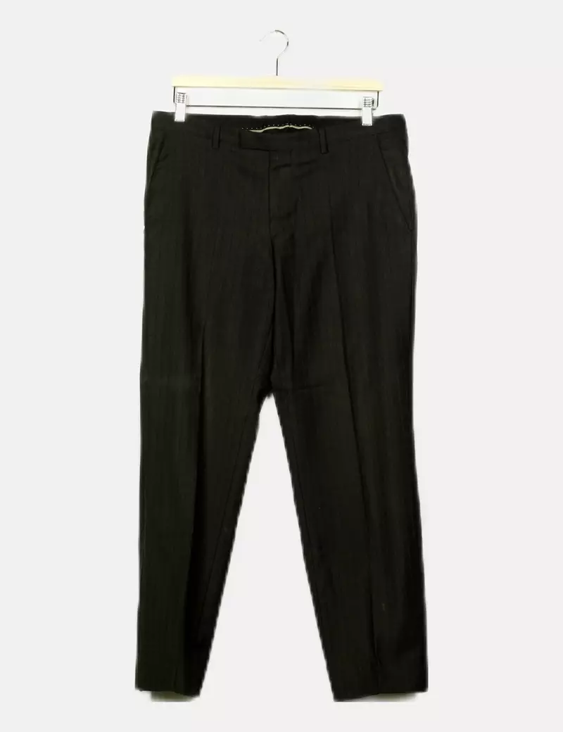 Hugo Boss Traje negro rayas