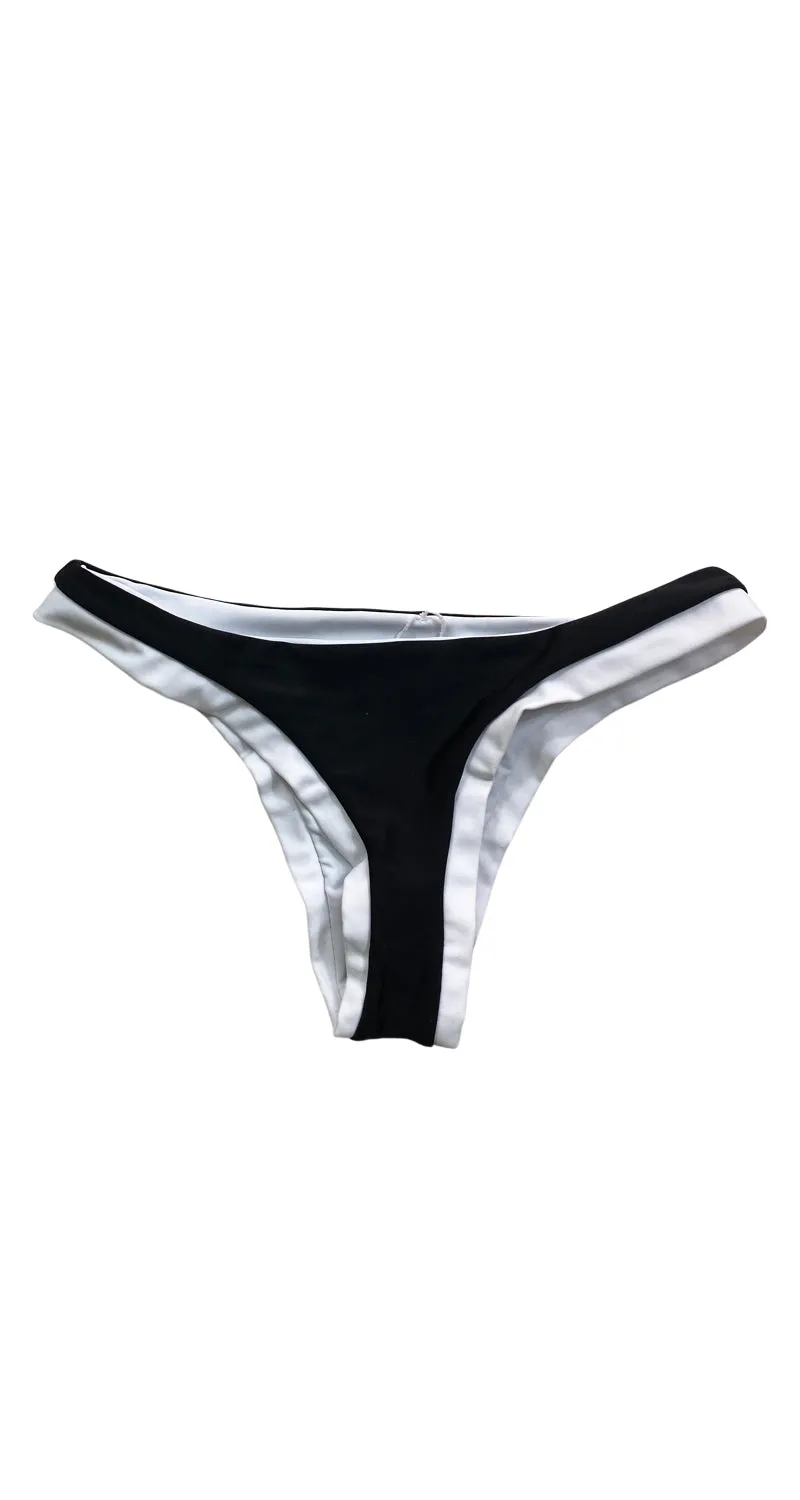 ISSA DE MAR Bottom Negro Borde Blanco