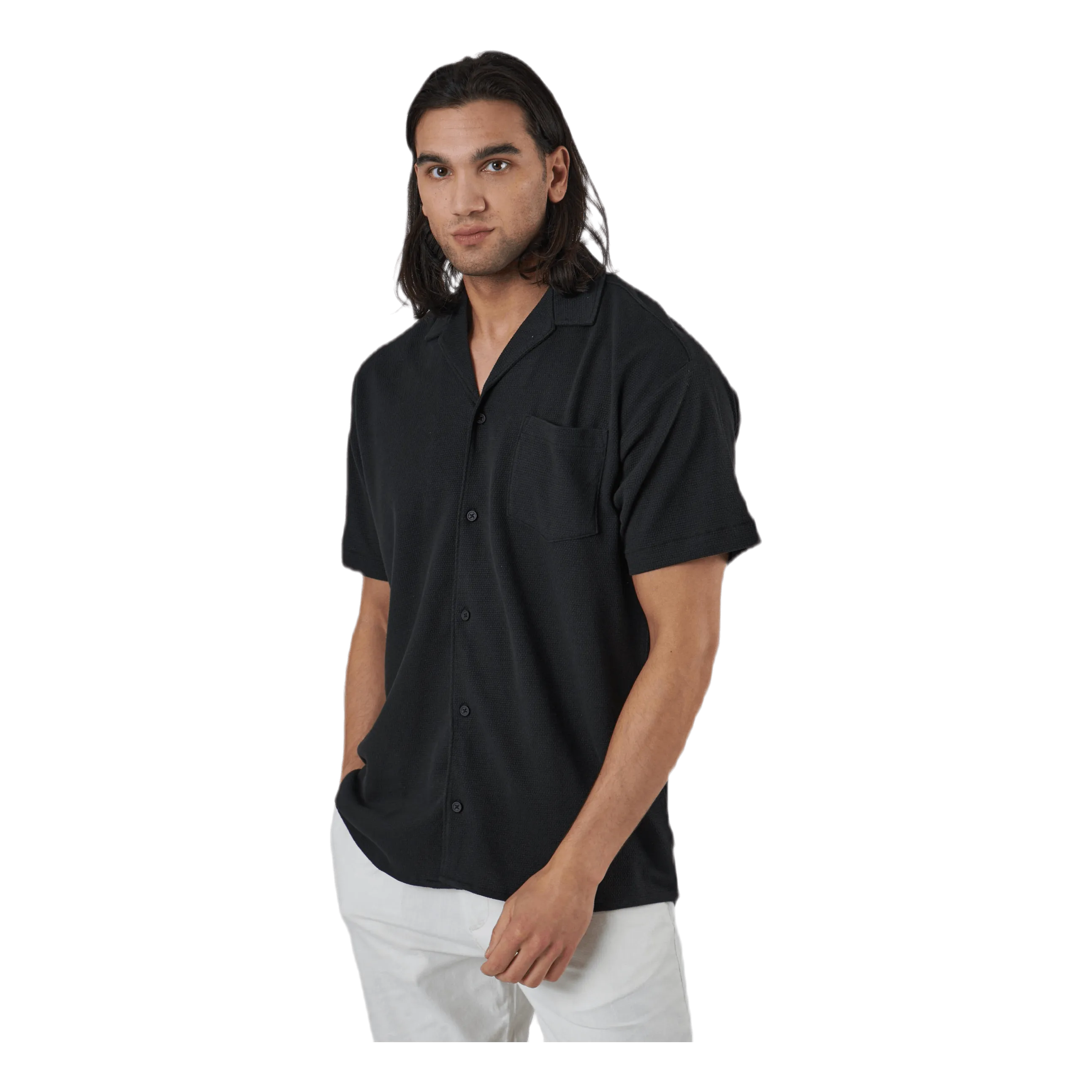 Jack & Jones Findus Resort Shirt Ss One Pocket Black