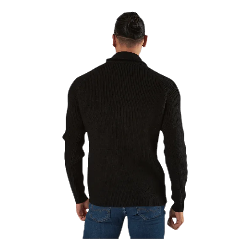 Jack & Jones Ivy Knit Half Zip Black
