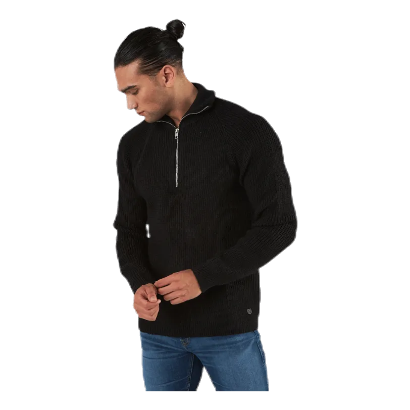 Jack & Jones Ivy Knit Half Zip Black
