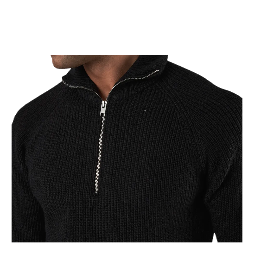 Jack & Jones Ivy Knit Half Zip Black