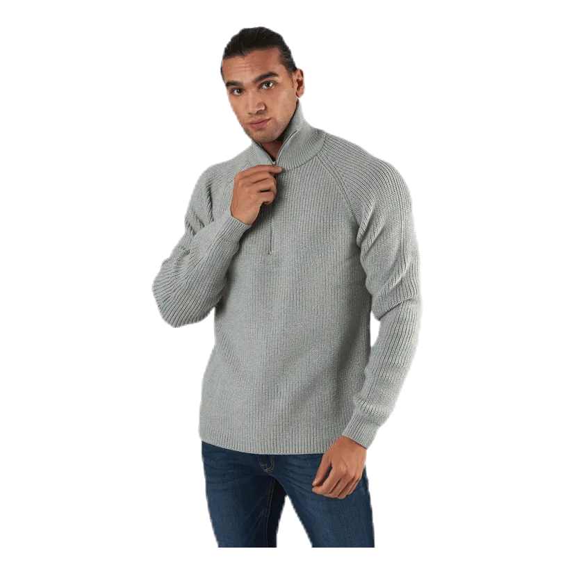 Jack & Jones Ivy Knit Half Zip Grey