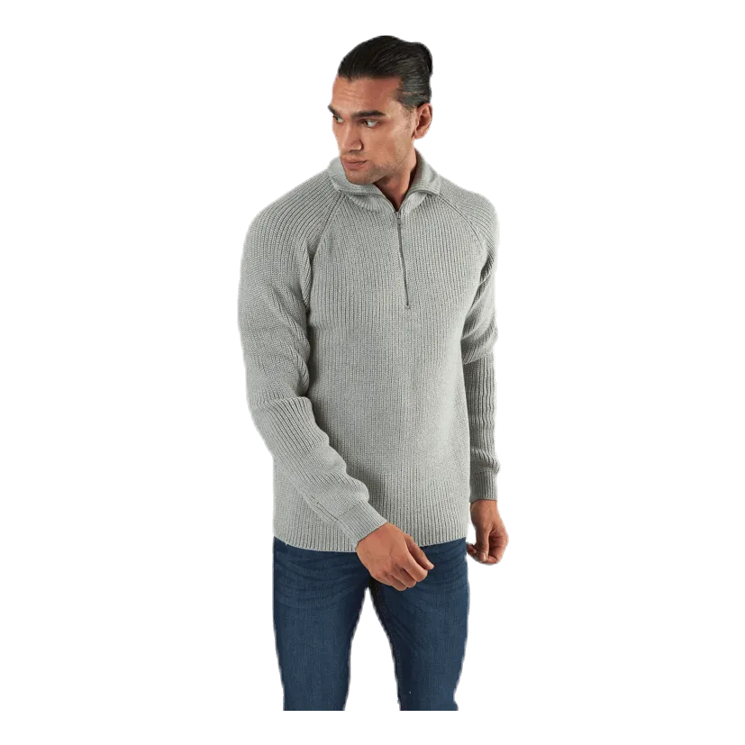 Jack & Jones Ivy Knit Half Zip Grey