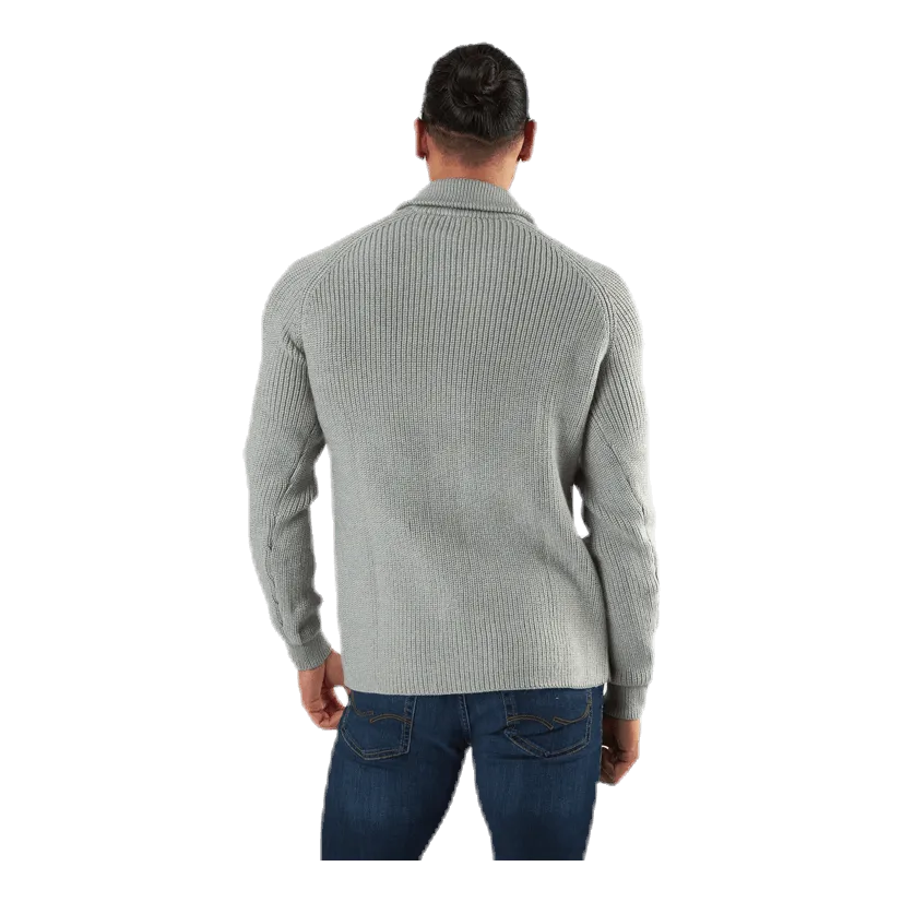 Jack & Jones Ivy Knit Half Zip Grey