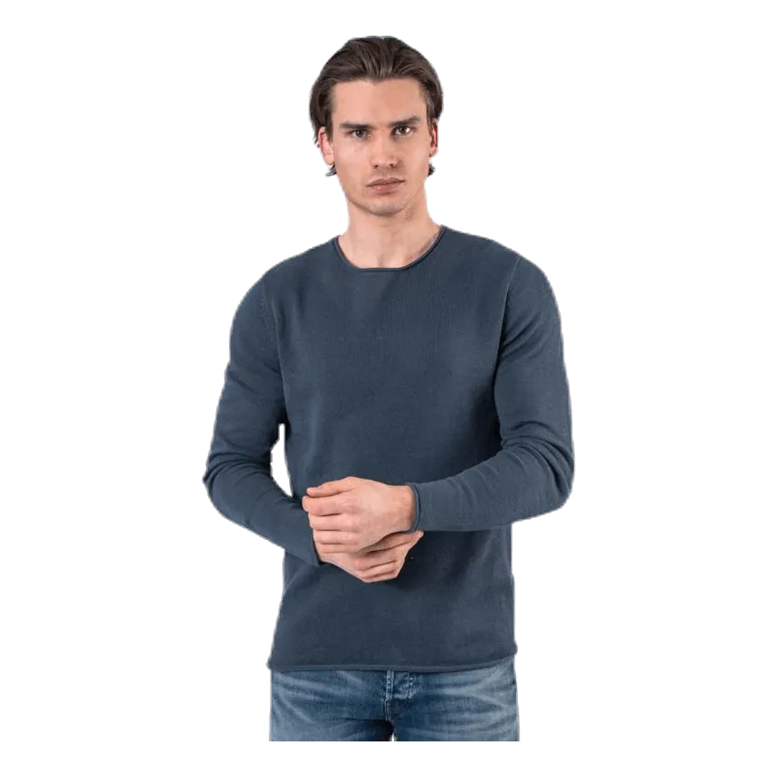 Jack & Jones Linen Knit Crew Neck Blue