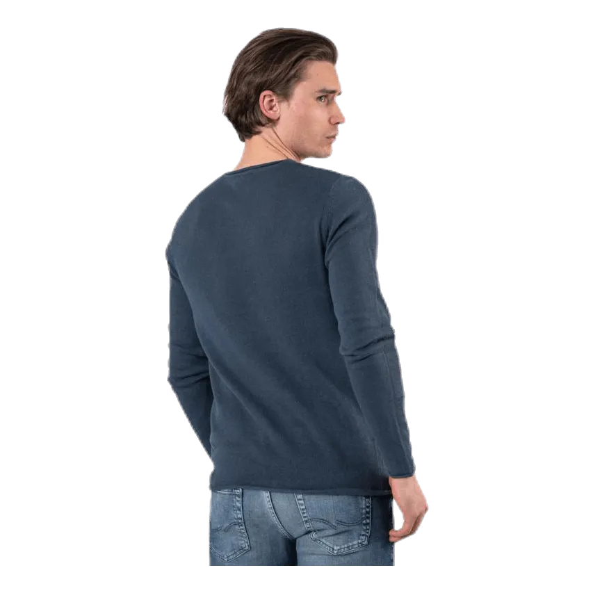 Jack & Jones Linen Knit Crew Neck Blue
