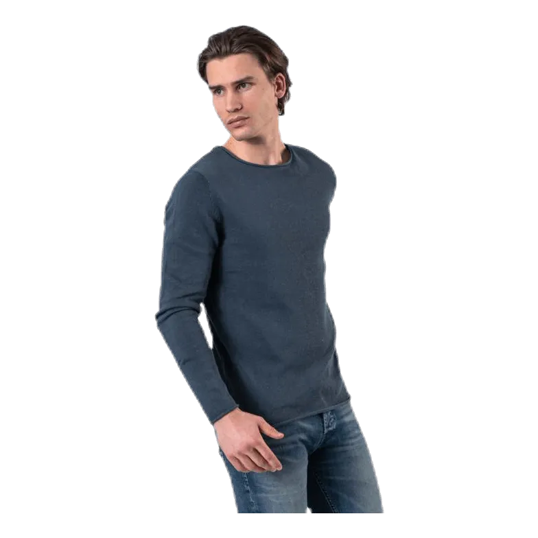 Jack & Jones Linen Knit Crew Neck Blue