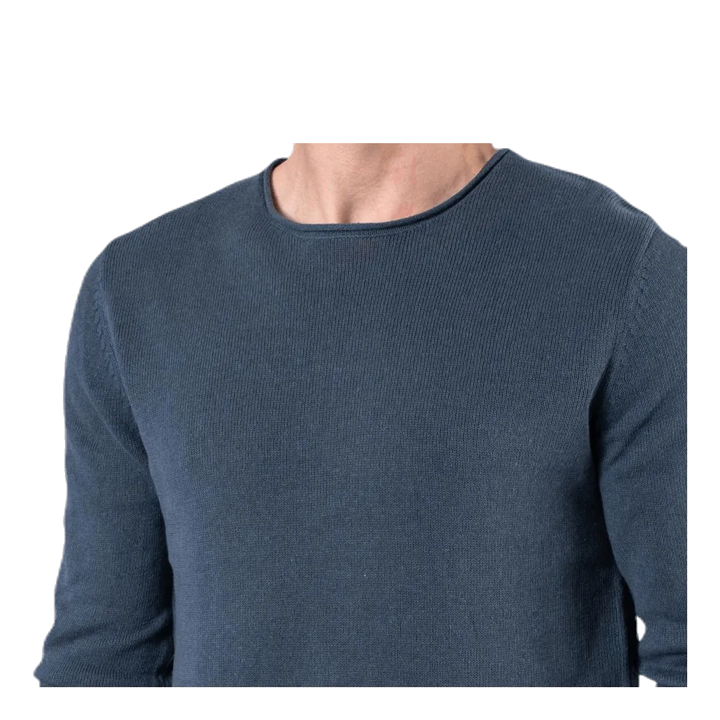 Jack & Jones Linen Knit Crew Neck Blue