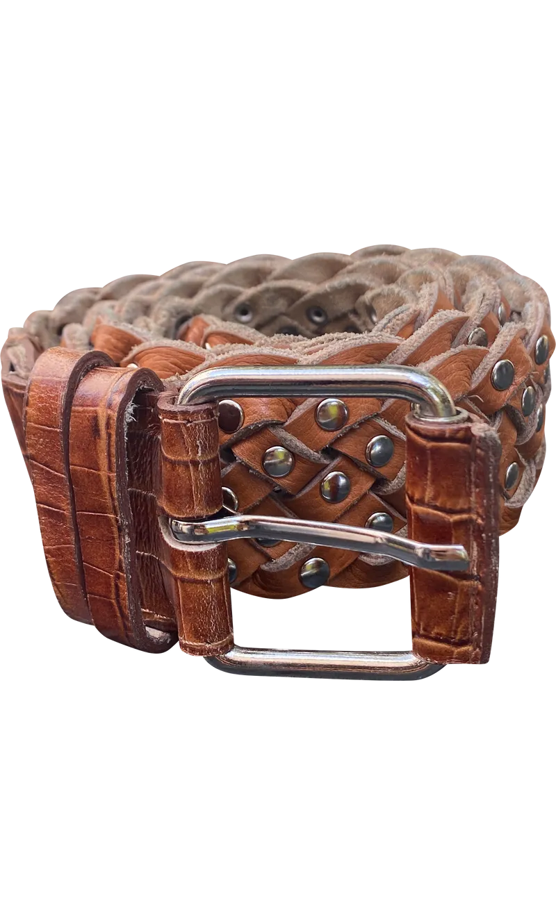 JAZMIN CHEBAR Cinturón Croco Camel