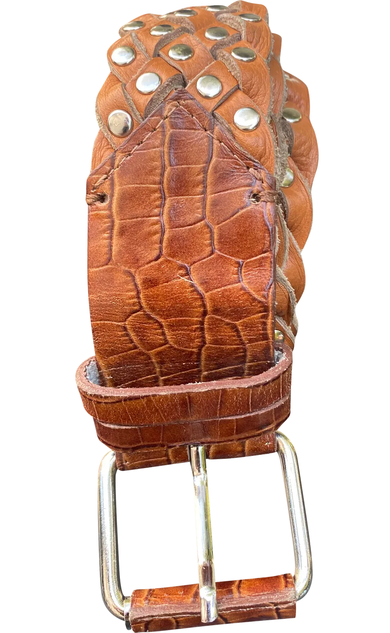 JAZMIN CHEBAR Cinturón Croco Camel