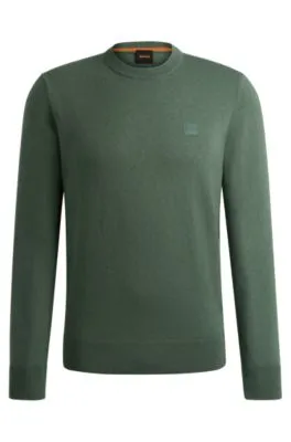 Jersey con cuello redondo de algodón y cashmere con logo