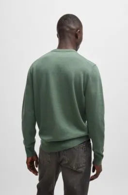 Jersey con cuello redondo de algodón y cashmere con logo