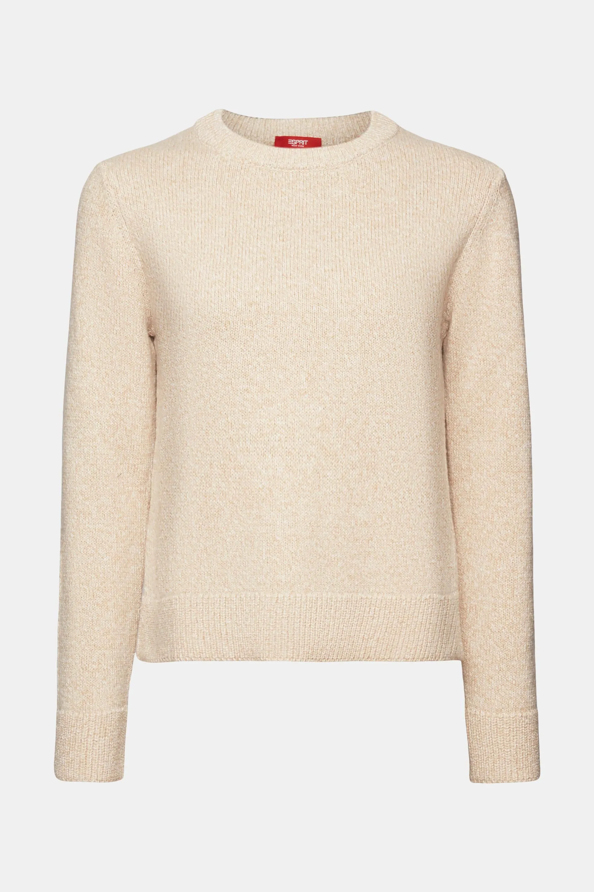 Jersey con cuello redondo, mezcla de lana