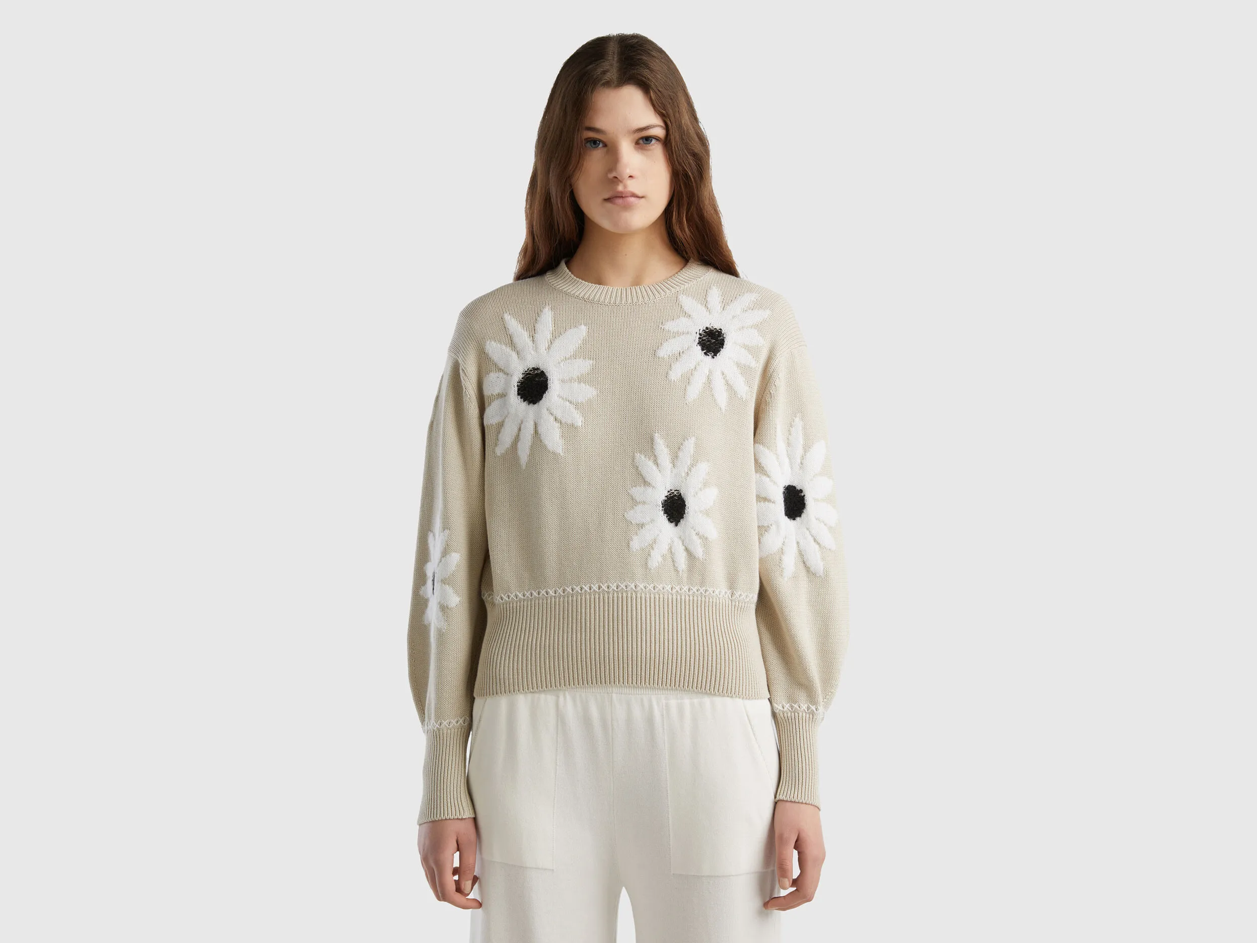 Jersey con grabados de flores
