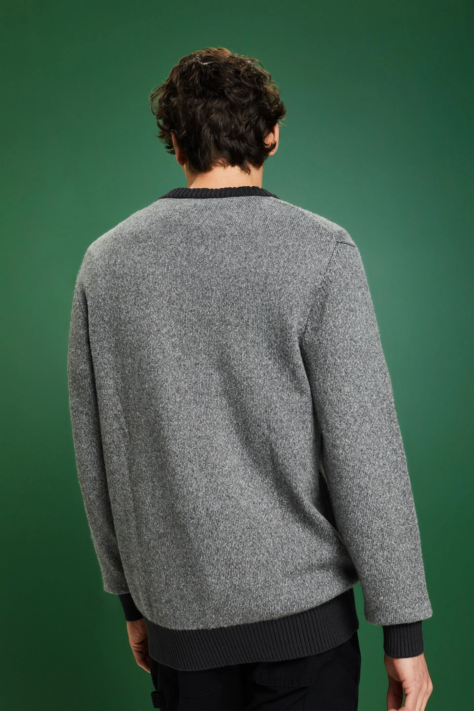 Jersey de cuello redondo en mezcla de lana