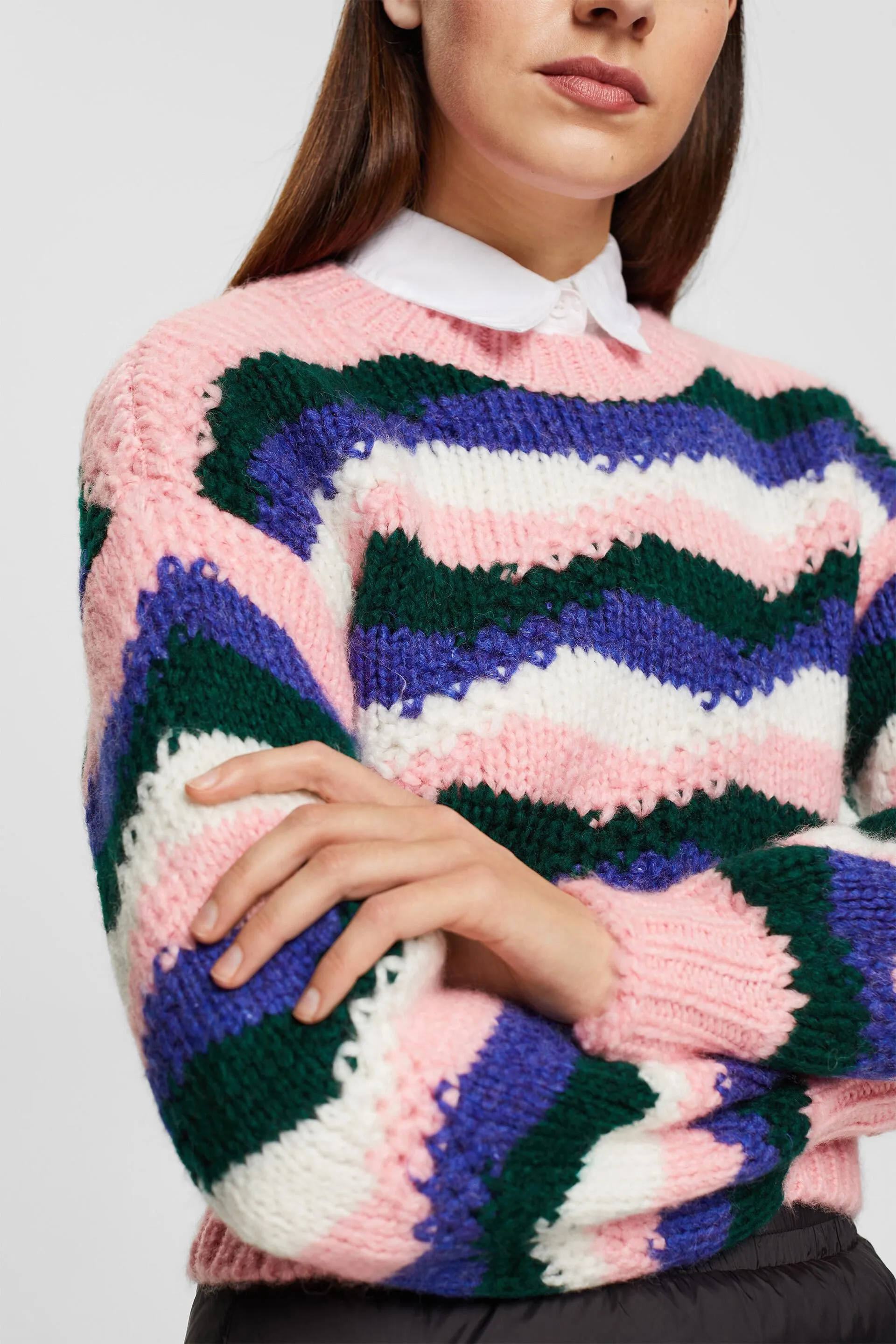 Jersey de mezcla de lana gruesa y multicolor