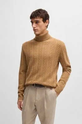 Jersey de punto trenzado de lana virgen y cashmere