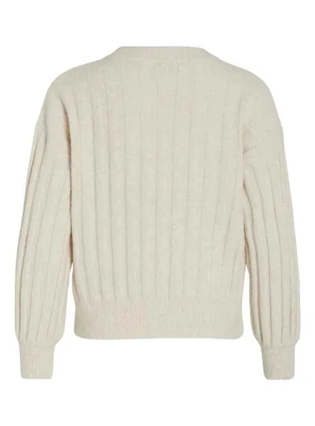 Jersey Vila Vitycia O Neck Knit Blanco para Mujer
